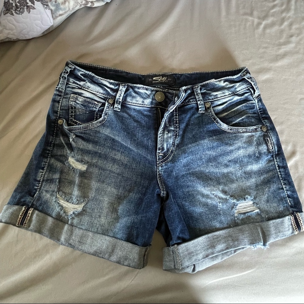 Silver Jean shorts